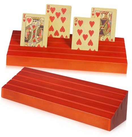 ibasenice Porte-Cartes de Poker Élégant en 2 Pièces Support en Bois pour Cartes de Jeu