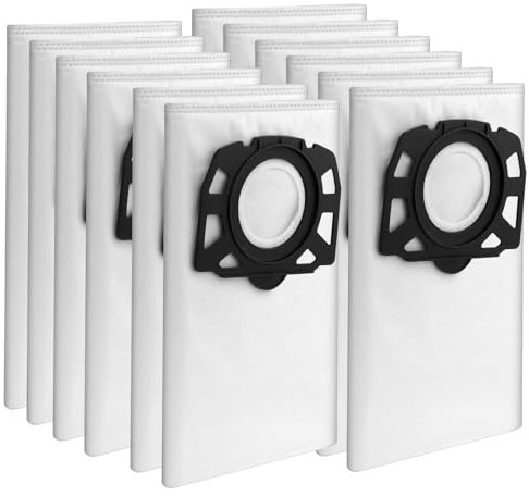 Attemart KFI 487 Sacs à poussière pour Kärcher aspirateur WD4 WD5 WD6 WD5P WD6P Premium MV4 MV5 MV6 KWD4 KWD5 KWD6 KNT4 accessoires Sacs d'aspirateur compatible avec Kärcher 2.863-005.0, 12 pièces