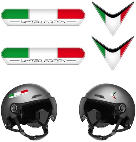 4 STK Aufkleber mit Italienischer Flagge Motorrad Helm Auto Abzeichen Emblem Auto Aufkleber Dekoration Trikolore Italien Sticker für Alfa Romeo BMW Benz Auto Rennen Moto Motorradhelme Fahrrad