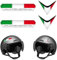 4 STK Aufkleber mit Italienischer Flagge Motorrad Helm Auto Abzeichen Emblem Auto Aufkleber Dekoration Trikolore Italien Sticker für Alfa Romeo BMW Benz Auto Rennen Moto Motorradhelme Fahrrad