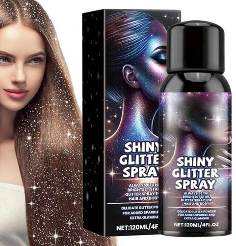 Body Shimmer, Laque à paillettes - Spray pailleté pour cheveux, rehausseur de paillettes pour le visage,Paillettes pour cheveux avec spray pailleté pour cheveux, spray scintillant pour le corps