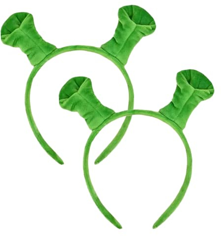 MFUOE Lot de 2 serre-têtes en peluche avec oreilles d'ogre vertes - Accessoire de cosplay pour Halloween adulte