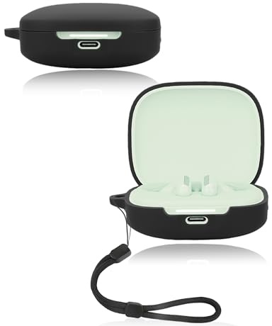 Protective cover for Redmi Buds 7S Wireless Earbuds, yystao Soft Silicone Case with Lanyard - Skin-friendly & Durable, Black
