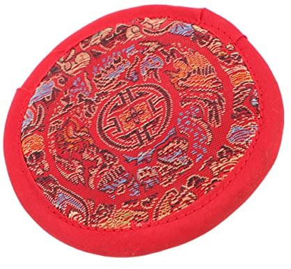 Herbst Party Buddhistische Klangschalenmatte, Rot, Leicht und Kompakt | Buddha Klangschalen Pad aus Baumwollstoff, Schlichtes Zubehör, Deko für Schale, Wohnzimmer