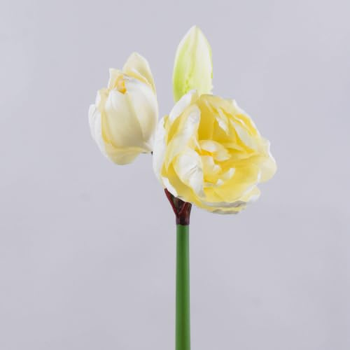 artplants.de Kunstblume Amaryllis GRELTA, Creme-gelb, 80cm | Künstliche Blume