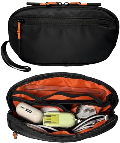 TRIPHKAR Kabel Tasche Organizer für Power Bank, Ladegerät, Festplatte, Mouse, USB Stick (Schwarz)