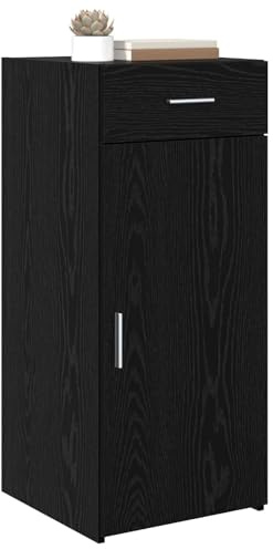 vidaXL Sideboard Black oak 42.5 x 40 x 93 cm Engineered wood, Living Room, Modern Rectangular Storage, Wooden Sideboard, Home Organization, Efficient Cabinet With Drawers, Minimalist Design