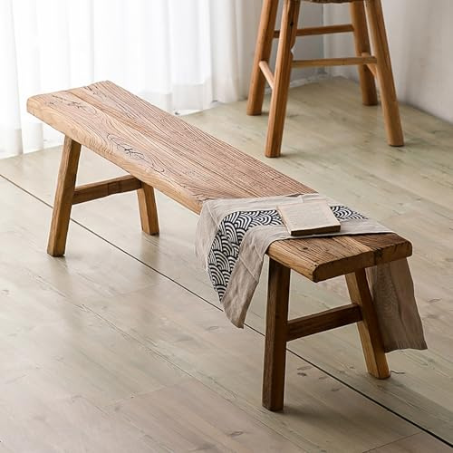 EYUIOPLM Massivholzbank for den Innenbereich, schmale Eingangsbank im Bauernhausstil, Lange Bank for das Bettende, Bänke for den Eingangsbereich, Küche, Esszimmer, Flur(100 * 30 * 45cm)