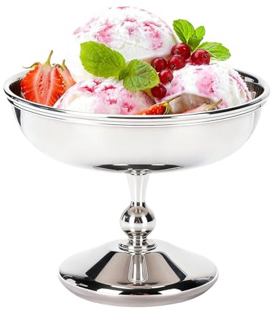 Hapivida Coupes à Glace, Ø10.5cm 180ml Bols à Dessert en Acier Inoxydable, Coupes Crème de Yaourt Bols Sauce Collations Bonbons pour Salade, Fruits, Pudding, Fête (#1)