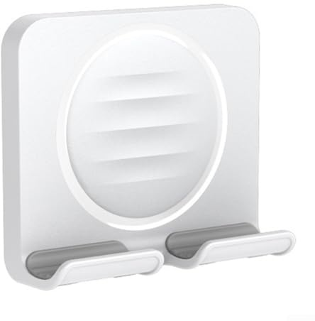 Support de téléphone pour douche, support de tablette amovible pour murs, miroirs et verre dans la salle de bain ou la cuisine (blanc)