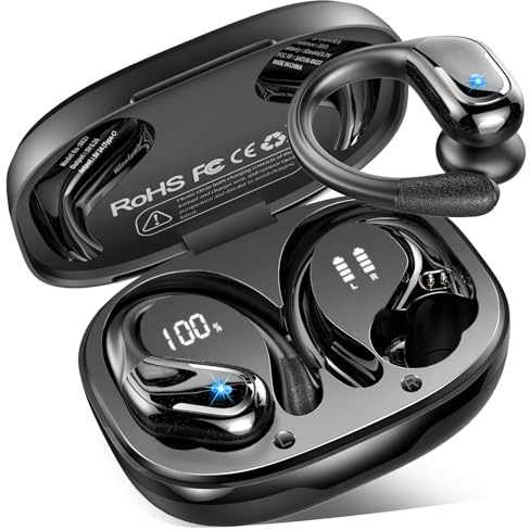Rulefiss Wireless Earbuds Sport, 2026 75H Bluetooth 5.4 Headphones HD Sound