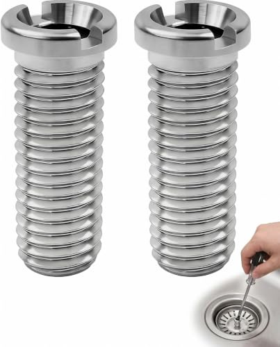 BTACGWP Viti per Tappo Lavandino Cucina, 2 Pezzi, Accessori Piletta, Serraggio Solido Antigoccia, Ricambio Universale per Filtro Lavandino Cucina e Drenaggio Intasato
