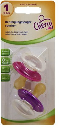 Cherry Schnuller Kirschrunde Naturform GR.1 (0-6 Monate) pink-lila - Sortierte Farbe