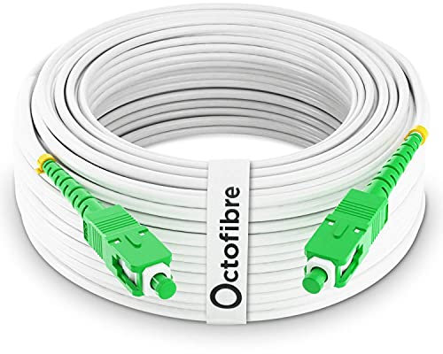 Octofibre - Câble Fibre Optique Orange SFR Bouygues - 70m - Renforcée Avec Blindage Kevlar - Rallonge/Jarretiere Fibre Optique - SC APC vers SC APC - Garantie 10 Ans