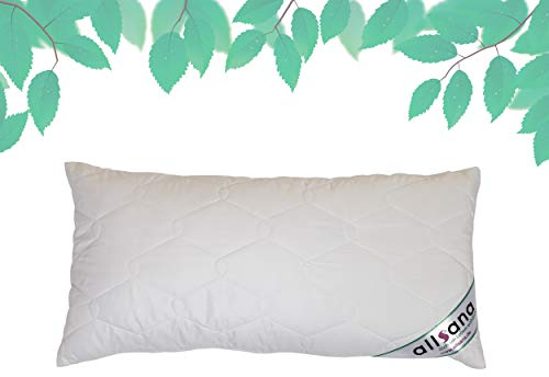 allsana Tencel® Klimafaser Kopfkissen 40x80 cm, Lyocell Kopfkissen voll waschbar bei 60°C, voll waschbares Kissen für Allergiker, atmungsaktiv