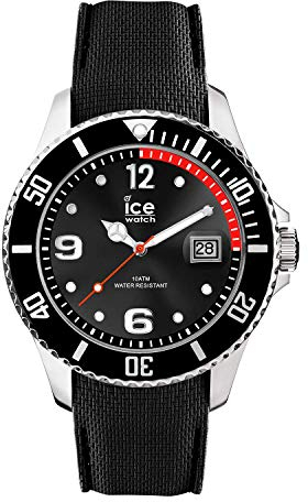 Ice-Watch - Ice Steel Black - Montre Noire pour Homme avec Bracelet en Silicone - 015773 (Large)