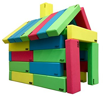 RIWI® 36er Baustein Set | XXL Schaumstoff Bauklötze | große weiche Spielsteine für Kinder | TÜV Austria & Öko-Tex Zertifiziert | Waschmaschinenfest