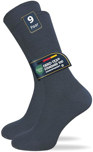 GAWILO Venensocken für Damen & Herren (9 Paar) | Ohne Gummi & ohne drückende Naht | Gesundheitssocken mit Komfortbund | Haltbar & bequem