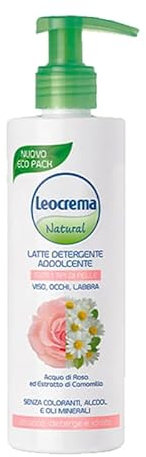 Leocrema Natural Reinigungsmilch, weich, 250 ml, mit Rosenwasser und Kamille