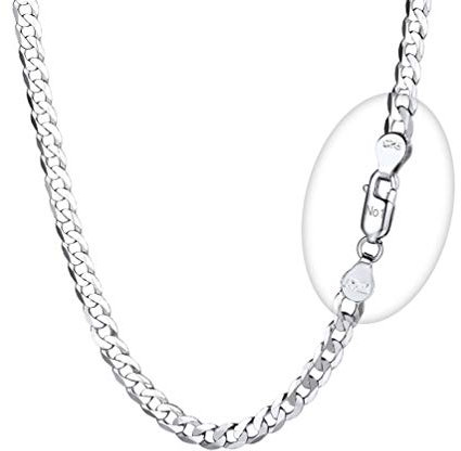 PROSILVER Herren personalisiert Panzer Halskette 61cm 2,8mm breit 925 Sterlingsilber kubanische Gliederkette minimalistischer Schmuck Accessoire für Weihnachten Vatertag