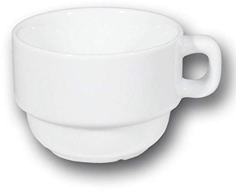 Tasse à thé et sous tasse porcelaine blanche - Roma