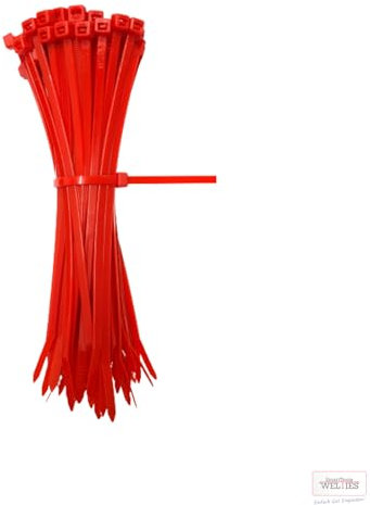 Kabelbinder Rot 100 Stück, 140 mm x 3,6 mm mit 18 kg Zugfestigkeit aus Nylon 66, permanent schließend WeltiesSmartTools