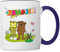 Spreadshirt Janosch Tiger und Bär Freundschaft Tasse, Weiß/Kobaltblau, 325 ml, Keramik, Henkel, Tasse