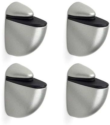 4 Stück Glasbodenträger - Dicke von 3 bis 24 mm – Maximales Gewicht 20 kg - Inklusive Schrauben - Pelikan-Typ - Mattes Nickel -Finish - REI