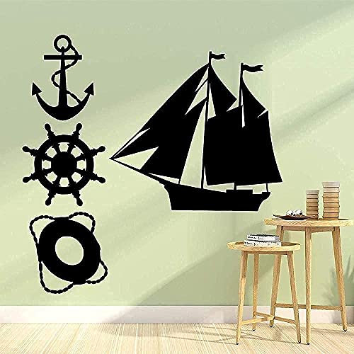 Wandaufkleber Mode Kreative Wandaufkleber Kunst Design Tapete Boot Kinderzimmer Wandbild Kunsttapete Wandbild 43X43Cm