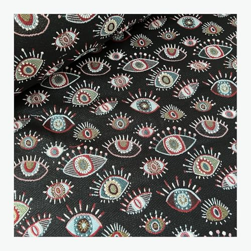 Stoff am Stück Stoff Baumwolle Polyester Gobelin schwarz Auge blickdicht Dekostoff Augen
