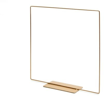 NaDeco Metallquadrat in Gold mit Fuß, wählbar in den Größen 20, 25 und 35cm | Metallring | Dekoring auf Fuß | Drahtring zum Basteln | Metallring für Wickeltechnik | Loop-Ring, Größe:35 cm