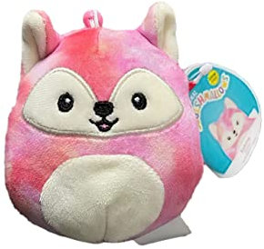 Squishmallow s Official Kellytoy Porte-clés à clipser pour sac à dos 8,9 cm Motif renard Sabine