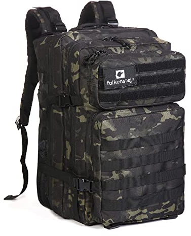 FALKENSTEJN Rucksack für Freizeit Outdooraktivitäten Schule Arbeit Multifunktionsrucksack (woodland 45L, 45L)