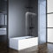 Goezes Duschwand für Badewanne, 120x140cm Schwarz 2-teilig faltbar Duschwand Badewannenaufsatz Duschtrennwand Duschabtrennung für Badewanne mit 6mm Nano Glas