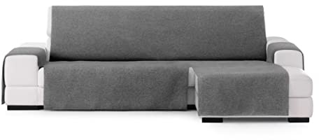 Eysa Valkiria sofabezug chaiselongue 240 cm rechts frontalsicht, Farbe 10, Schwarz 10