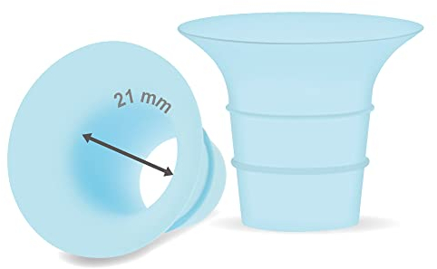Maymom 21 mm Flansch, blauer Einsatz, kompatibel mit Elvie Single/Double Electric, Elvie Stride Cup (24 mm), kompatibel mit Medela PersonalFit Flex Shield, keine Original Elvie Ersatzteile