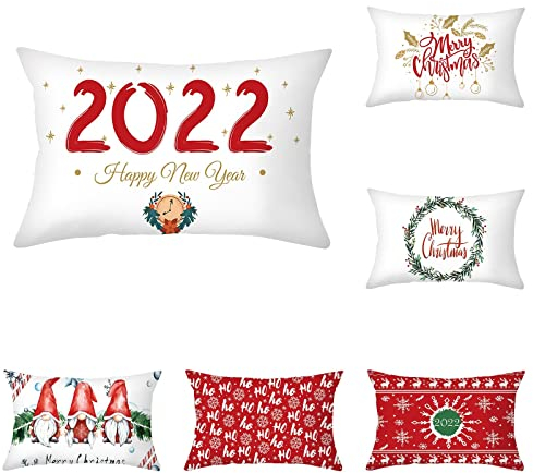 Wzxhew Weihnachten Taille Kissenbezug Pfirsichhaut Kissen Druck Home Kissenbezug Wohnzimmer Sofa Kissenbezug Kinder Seide Kissenbezug (A+D+F+G+K+L-2, A)