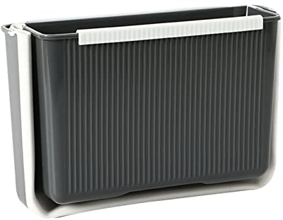 Cubo de Basura Plegable Montado en la Pared, Cubo de Basura Debajo del Fregadero Cubo de Basura Colgante de Gran Capacidad para Puerta de Armario de Baño de Cocina (Gris)