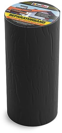Isolbau Butyl Reparaturband - Schwarz, 300 mm x 10 m - Abdichtungsband für Dach, Loch, Rohr und Wohnmobile - Wasserdichter Schutz gegen Korrosion Witterung & UV-Bestrahlung - Selbstklebende Klebeband