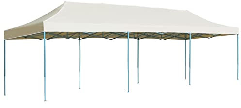 ZEYUAN Faltzelt Pop-Up Partyzelt, Party Zelt, Pavillon, Faltpavillon, Garagenzelt, Gartenzelt, 3 x 9 m Creme -at