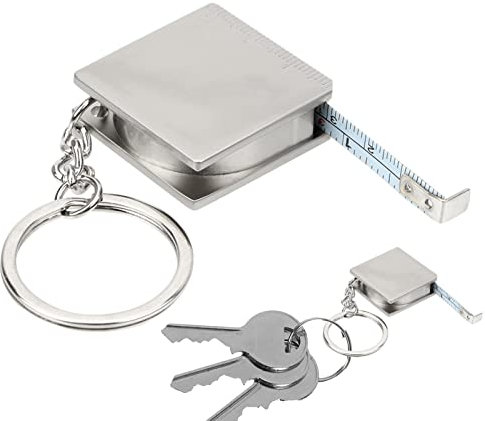 Fulenyi Mètre Poche 1m - Metre Poche Porte Clé - Portable Porte Clef Metre Ruban, Créatif Porte Cle Metre Ruban, Coque Carrée en Métal, Ménage Outil esure