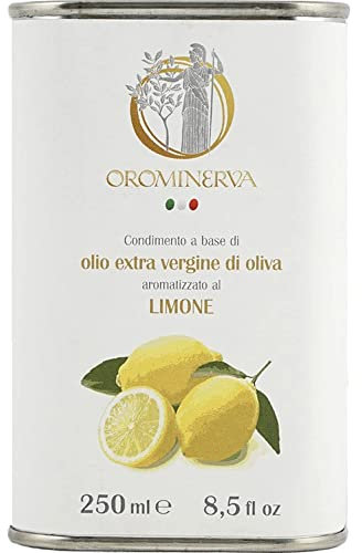 Orominerva - 3 latte di Olio Aromatizzato al Limone da 250 ml, olio EVO 100% italiano