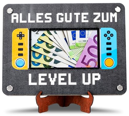 Livdouyu Gamer Geldgeschenk, Geburtstag Geldgeschenk Holz mit Ständer, Gaming Zimmer Deko, Jugendzimmer Deko Jungen, Spielekonsole Deko, Geldgeschenke Verpackung Geburtstag für Zocker Jungen Männer
