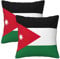 WURTON Überwurfkissen-Set, Motiv: Jordanische Flagge, Couch, Sofa, Kissenbezüge, Reißverschluss, Heimdekoration