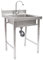 AOOUNGM Vaschetta Lavatoio in Acciaio Inox Autoportante, per Gastronomia, con Rubinetto, 61 x 60 x 93 cm, con Rubinetto per Esterni, Cucina, Ristorante
