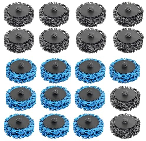 2 Zoll CSD Scheibe Schleifscheibe,20 Stück Reinigungsscheibe Winkelschleifer,Csd Scheibe Bohrmaschine Csd Scheibe Set für Bohren Rollenschleifscheibe,Schwarz Blau