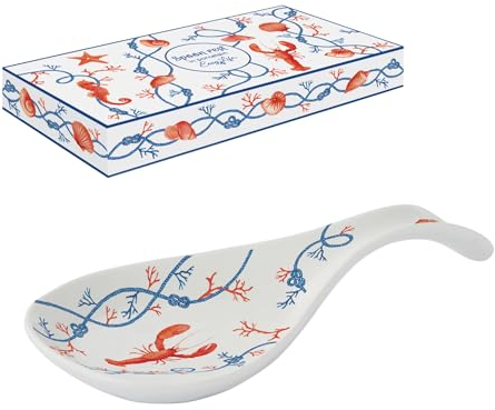 COFFRET REPOSE CUILLERE EN PORCELAINE COTE DE MER, Blanc