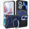 CONAPIKA Coque pour Oppo Reno 11 F/Reno11 F 5G+2 Pièces Verre Trempé, avec 360°degrés Support Rotatif Magnétique+Lentille Coulissante Couverture, Rigide PC et TPU Silicone Bumper Antichoc Housse, Bleu