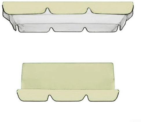 Ersatzbezug für Schaukelstuhl, Gartenschaukelüberdachung, Ersatz-Set, 3 Sitze + Schaukelüberdachung für Baldachin, Möbel, Beige 195 x 125 x 15 cm