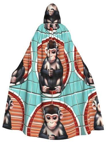 WZYGXMW The Silent Monkey Kapuzenmantel für Erwachsene, für Halloween, Party, Rollenspiel, übergroße Mütze, Dekoration, Kostüm